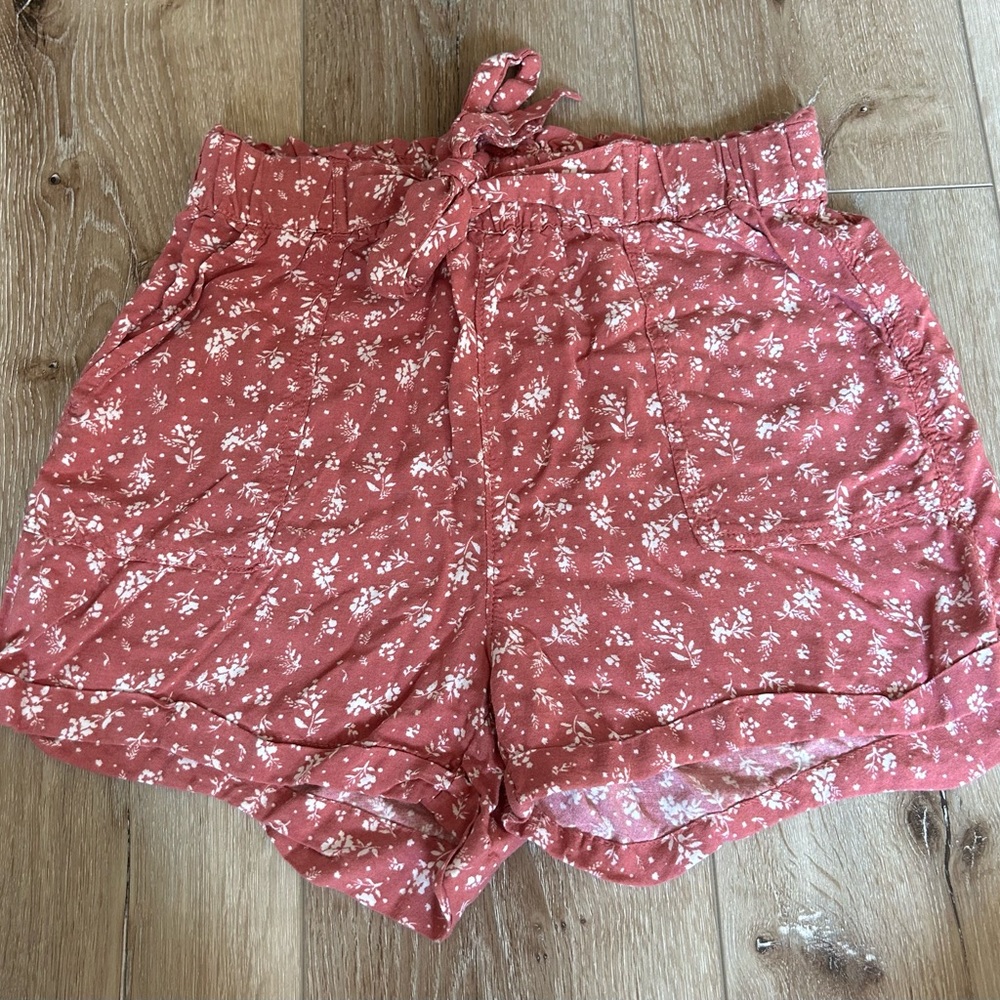 SO, Super High Rise Soft Short, Pink, Elastic Waistband, Adjustable Tie, Size: S